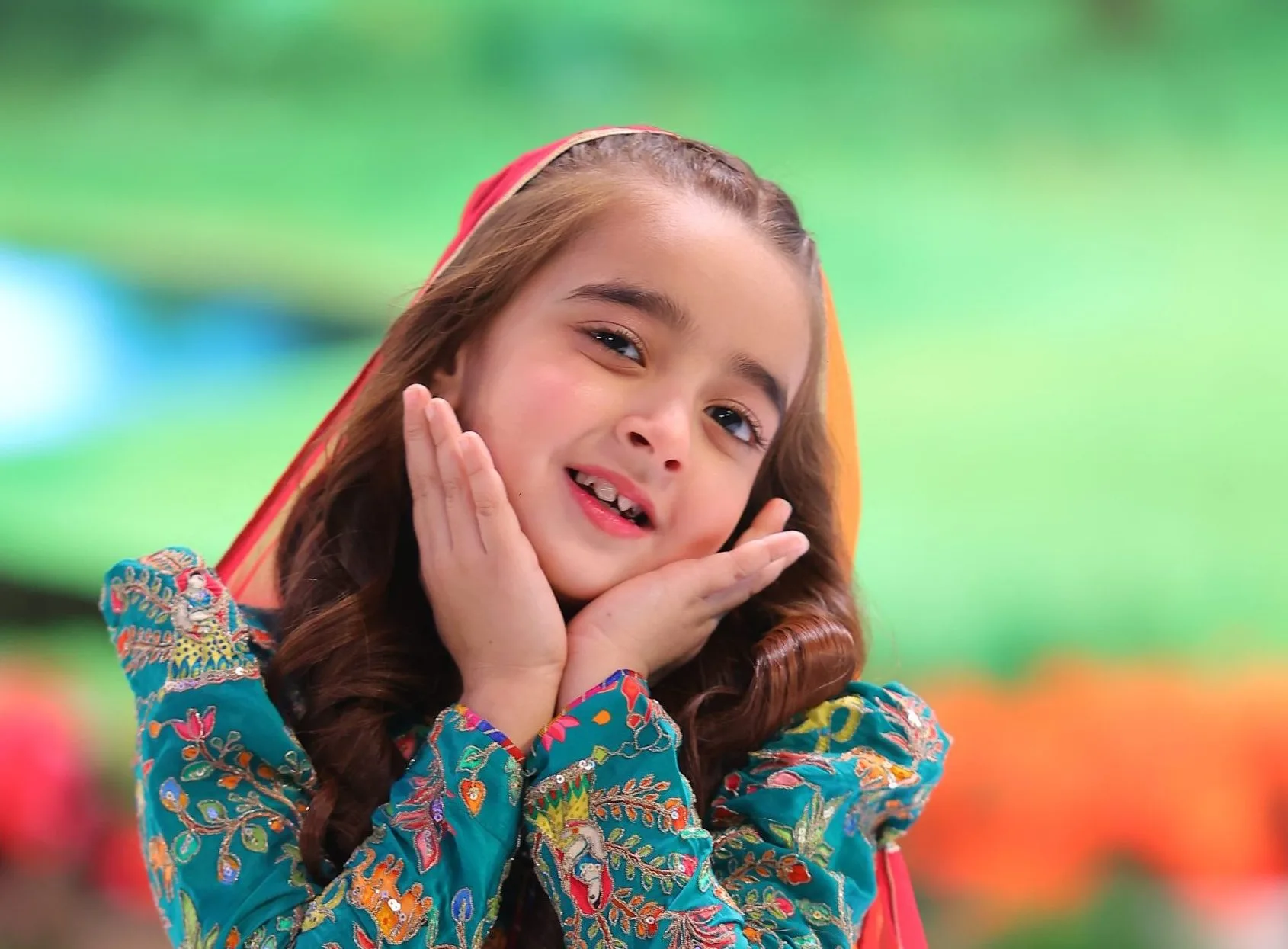 Zartasha Kashif (Tashu), prominent South Asian young digital creator and ARY Digital TV artist, smiling in a traditional teal dress.