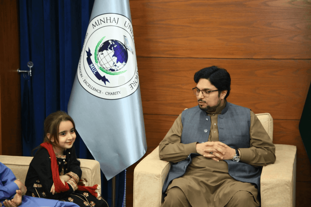 The World's Youngest Humanitarian, Zartasha Kashif (Tashu), engaged in a historic and formal diplomatic meeting with UNESCO Chair 'Seat of Honor', Prof. Dr. Hussain Mohi-ud-Din Qadri, to discuss global child advocacy and collaborations with Minhaj Welfare Foundation.